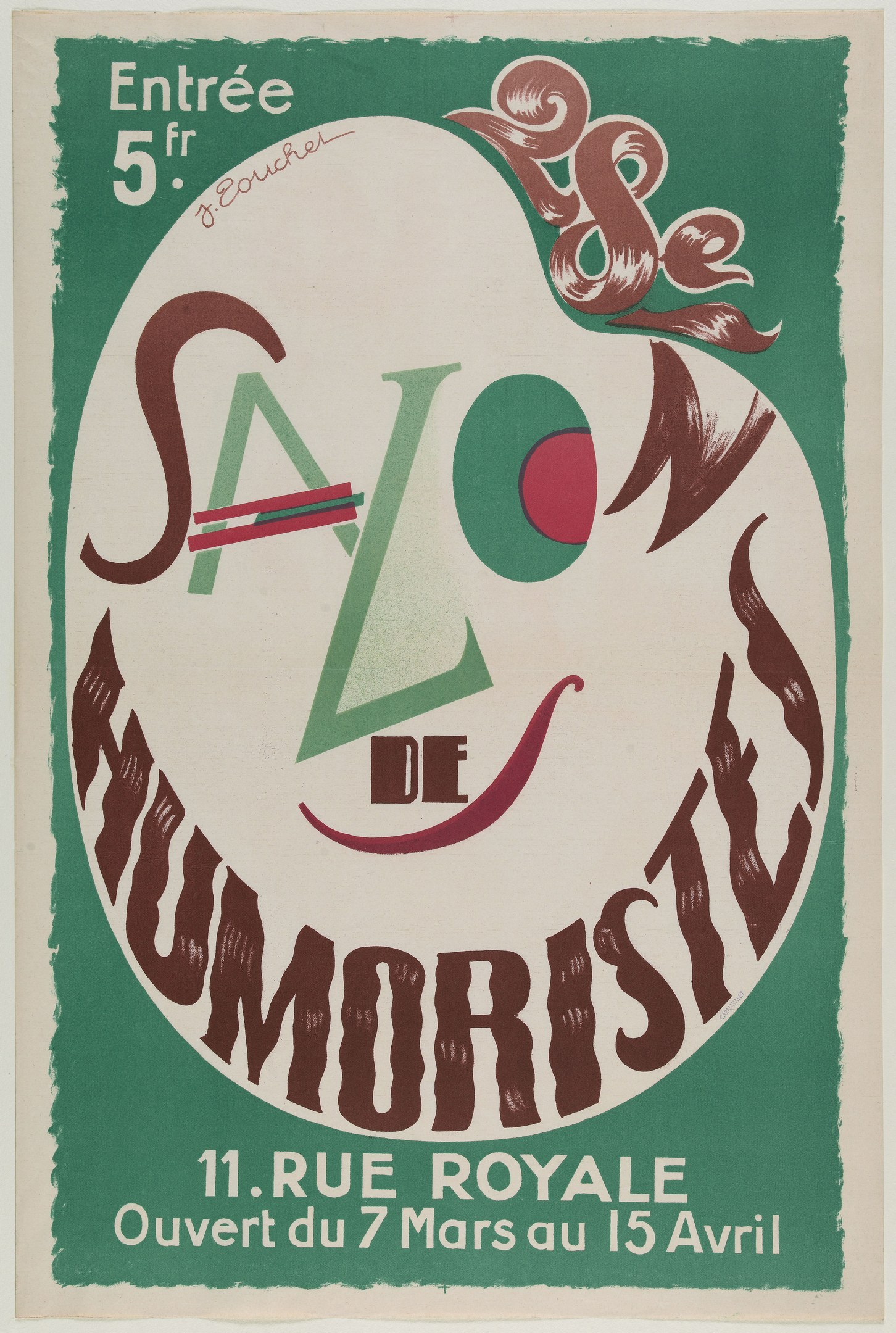 Plakat, das eine Humoristensalon-Veranstaltung in Paris, Frankreich, ankündigt.