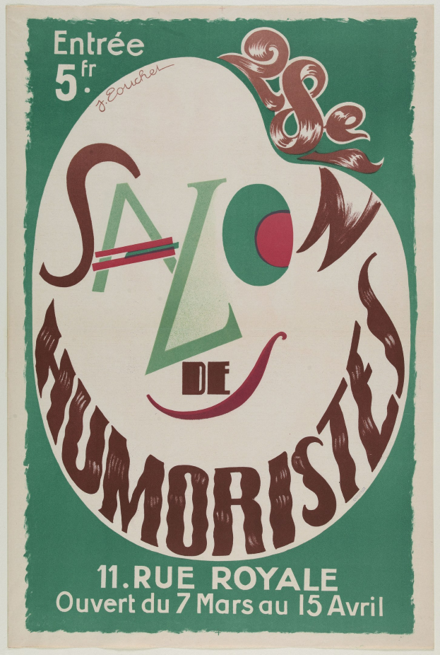 Plakat, das eine Humoristensalon-Veranstaltung in Paris, Frankreich, ankündigt.