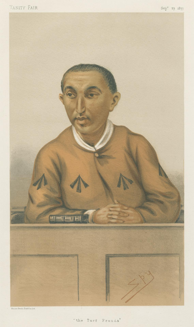 Ein Mann in einem weißen Hemd und dunklen Hosen sitzt an einem Tisch und schaut ernst, mit dem Text "Die Rasenbetrüger" unten im Bild.