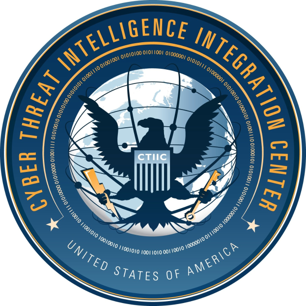Das Logo des Cyber Threat Intelligence Integration Center (CTIC) zeigt einen blauen Kreis mit einer weißen Silhouette einer Person in der Mitte, umgeben von einem weißen Ring mit dem Text 'CTIC' in blau auf einem weißen Hintergrund.
