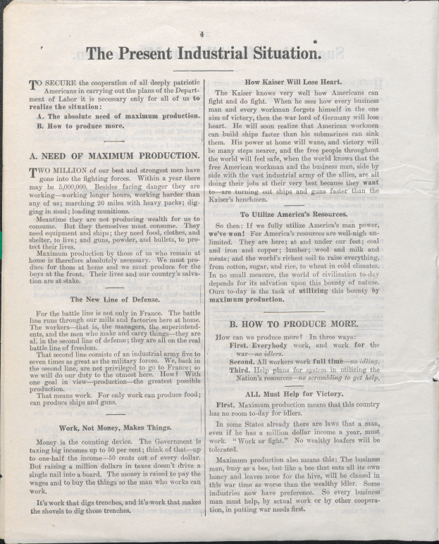 Ein offenes Buch mit dem Titel "Die gegenwärtige Industriellensituation" auf schwarzem Hintergrund.