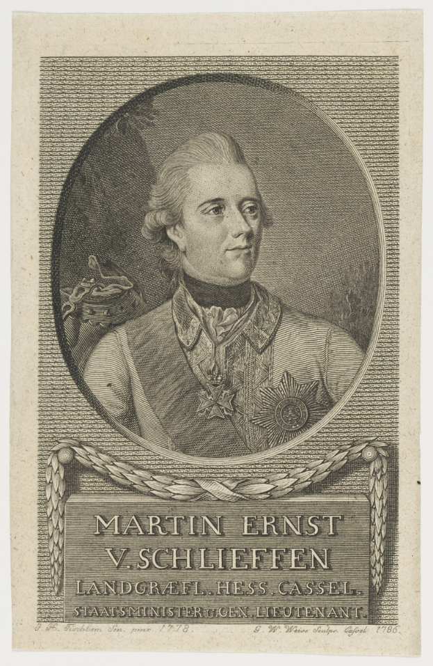 Porträt von Martin Ernst V. Schlieffen, ein Mann mit ernstem Gesichtsausdruck, der einen Anzug und eine Krawatte trägt und dessen Haar ordentlich frisiert ist, der nachdenklich und nachdenklich aussieht.