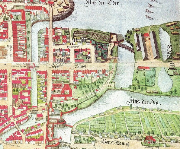 Ein detailliertes altes Stadtplan von Stuttgart, Deutschland, der Straßen, Gebäude, Sehenswürdigkeiten, Bäume, Gras, Wasser und Text enthält, der Informationen über die Bevölkerung, Geschichte und Kultur der Stadt bereitstellt.